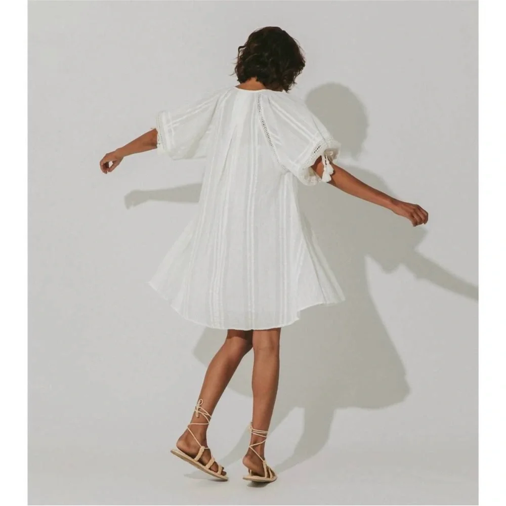CLEOBELLA alba mini dress in ivory boho chic summer style size M VGUC Swim Cover - Picture 3 of 11